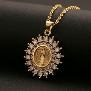 Diamond Starburst Mother Mary Miraculous Medallion